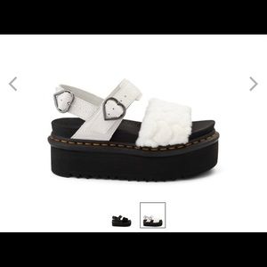 Dr Martens Voss Fluffy Quad Sandal White